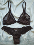 underwear  thong  stunning  soft  sheer  sexy  set  nouveauté  lingerie  intricate  glamorous  frilly  ensembles  ensemble  cute  comfortable  chic  bralette  bra  boho  black