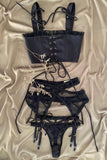 set lingerie luxe minuit à paris black