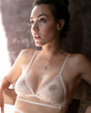 white  underwear  thong  stunning  soft  smooth  sheer  sexy  set  see-through  panties  lune de miel  laces  lace  glamour  glamorous  ensembles  ensemble  cute  cream  comfortable  chic  brea  bralette  boho