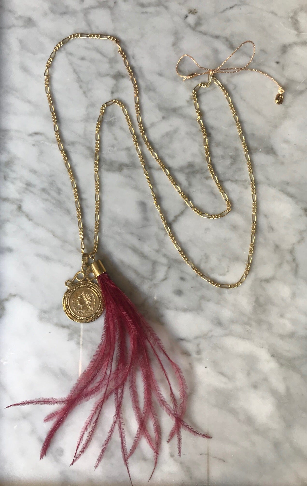tassel  stunning  simple  red  pink  necklace  medal  maroon  jewelry  jewellery  gold  glamorous  frilly  feather  cute  colliers  collier  chic  charm  chain  burgundy  brass  boho  bijoux