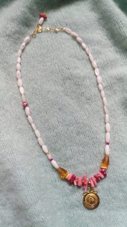 rose  orange  Nouveautés  new jewellery  necklace  medaille  jewellery  colliers  collier  blanc