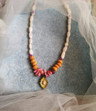 rose  perle  pendentif  orange  Nouveautés  new jewellery  necklace  jewellery  couleurs  coloré  colliers  collier  blanc