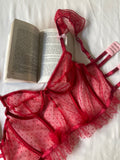 tulle  stunning  soft  sexy  set  red  Nouveautés  new lingerie  lingerie  handmade  corset  comfortable  bustier